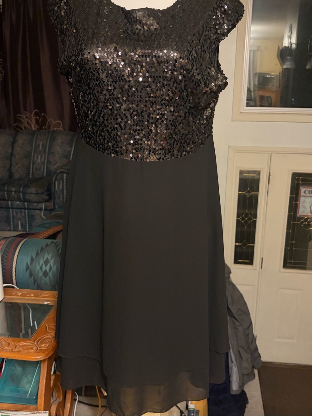 Elegant Black Sequin Dress
